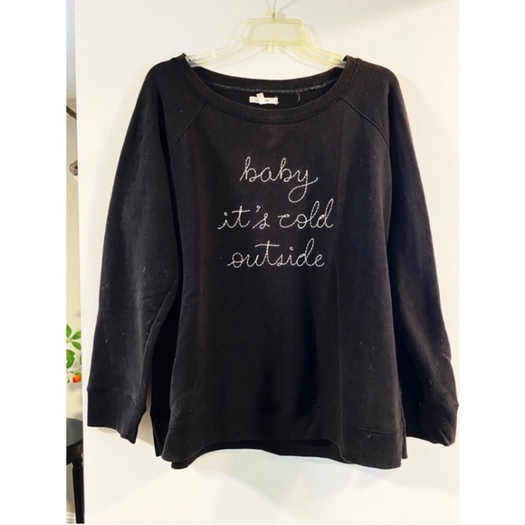 MAURICES Baby It’s Cold Outside Black Sweatshirt - Picture 3 of 5